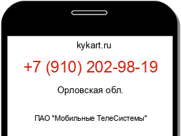 Информация о номере телефона +7 (910) 202-98-19: регион, оператор