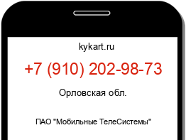 Информация о номере телефона +7 (910) 202-98-73: регион, оператор