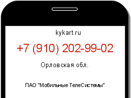 Информация о номере телефона +7 (910) 202-99-02: регион, оператор