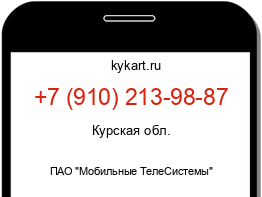 Информация о номере телефона +7 (910) 213-98-87: регион, оператор