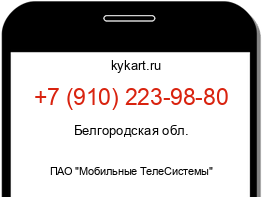 Информация о номере телефона +7 (910) 223-98-80: регион, оператор