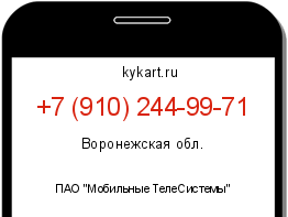 Информация о номере телефона +7 (910) 244-99-71: регион, оператор