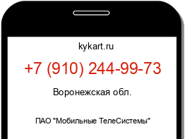 Информация о номере телефона +7 (910) 244-99-73: регион, оператор