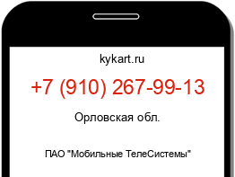 Информация о номере телефона +7 (910) 267-99-13: регион, оператор