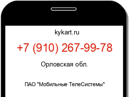 Информация о номере телефона +7 (910) 267-99-78: регион, оператор