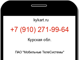 Информация о номере телефона +7 (910) 271-99-64: регион, оператор