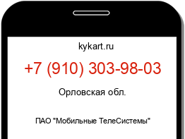 Информация о номере телефона +7 (910) 303-98-03: регион, оператор