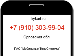 Информация о номере телефона +7 (910) 303-99-04: регион, оператор