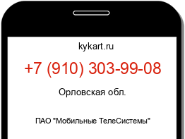 Информация о номере телефона +7 (910) 303-99-08: регион, оператор