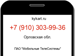 Информация о номере телефона +7 (910) 303-99-36: регион, оператор