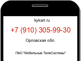 Информация о номере телефона +7 (910) 305-99-30: регион, оператор