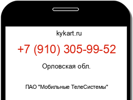 Информация о номере телефона +7 (910) 305-99-52: регион, оператор