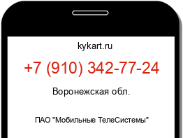 Информация о номере телефона +7 (910) 342-77-24: регион, оператор