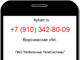 Информация о номере телефона +7 (910) 342-80-09: регион, оператор