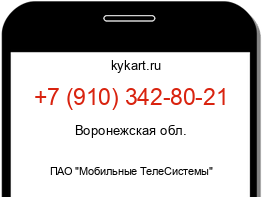 Информация о номере телефона +7 (910) 342-80-21: регион, оператор