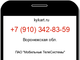 Информация о номере телефона +7 (910) 342-83-59: регион, оператор