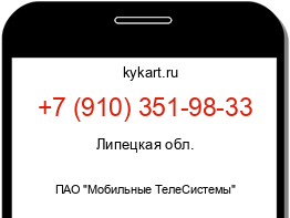 Информация о номере телефона +7 (910) 351-98-33: регион, оператор