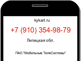 Информация о номере телефона +7 (910) 354-98-79: регион, оператор