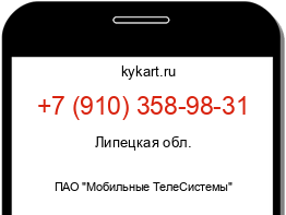 Информация о номере телефона +7 (910) 358-98-31: регион, оператор