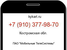 Информация о номере телефона +7 (910) 377-98-70: регион, оператор