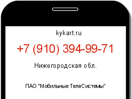 Информация о номере телефона +7 (910) 394-99-71: регион, оператор