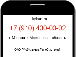 Информация о номере телефона +7 (910) 400-00-02: регион, оператор