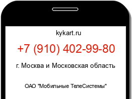 Информация о номере телефона +7 (910) 402-99-80: регион, оператор