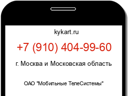 Информация о номере телефона +7 (910) 404-99-60: регион, оператор