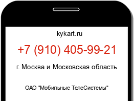 Информация о номере телефона +7 (910) 405-99-21: регион, оператор