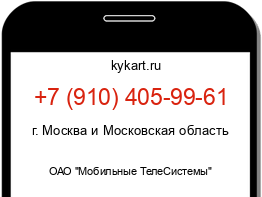 Информация о номере телефона +7 (910) 405-99-61: регион, оператор