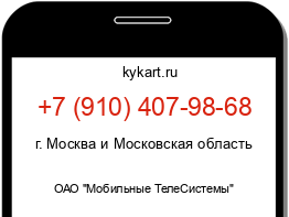 Информация о номере телефона +7 (910) 407-98-68: регион, оператор