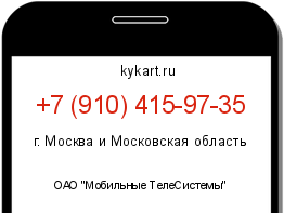 Информация о номере телефона +7 (910) 415-97-35: регион, оператор