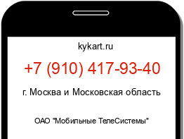 Информация о номере телефона +7 (910) 417-93-40: регион, оператор