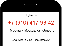 Информация о номере телефона +7 (910) 417-93-42: регион, оператор