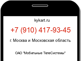 Информация о номере телефона +7 (910) 417-93-45: регион, оператор