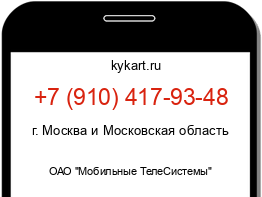 Информация о номере телефона +7 (910) 417-93-48: регион, оператор