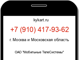 Информация о номере телефона +7 (910) 417-93-62: регион, оператор