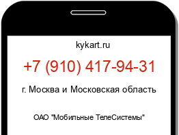 Информация о номере телефона +7 (910) 417-94-31: регион, оператор