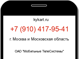 Информация о номере телефона +7 (910) 417-95-41: регион, оператор