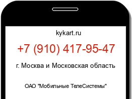 Информация о номере телефона +7 (910) 417-95-47: регион, оператор