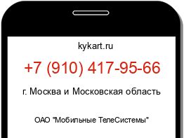 Информация о номере телефона +7 (910) 417-95-66: регион, оператор