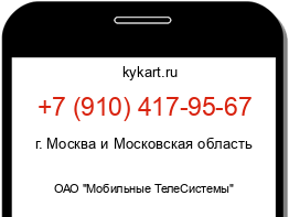 Информация о номере телефона +7 (910) 417-95-67: регион, оператор