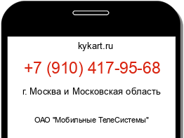 Информация о номере телефона +7 (910) 417-95-68: регион, оператор