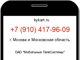 Информация о номере телефона +7 (910) 417-96-09: регион, оператор