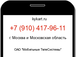 Информация о номере телефона +7 (910) 417-96-11: регион, оператор