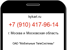 Информация о номере телефона +7 (910) 417-96-14: регион, оператор