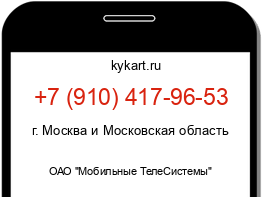 Информация о номере телефона +7 (910) 417-96-53: регион, оператор