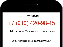 Информация о номере телефона +7 (910) 420-98-45: регион, оператор