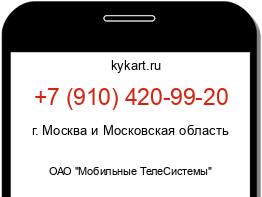 Информация о номере телефона +7 (910) 420-99-20: регион, оператор