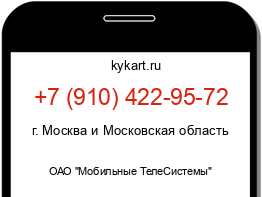 Информация о номере телефона +7 (910) 422-95-72: регион, оператор